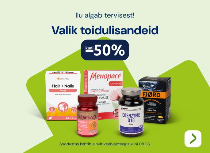 Valik toidulisandeid kuni -50%