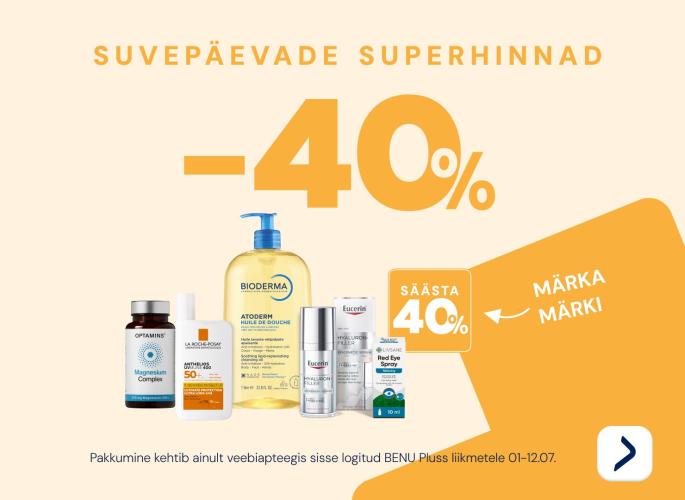 Suvepäevade superhinnad -40%